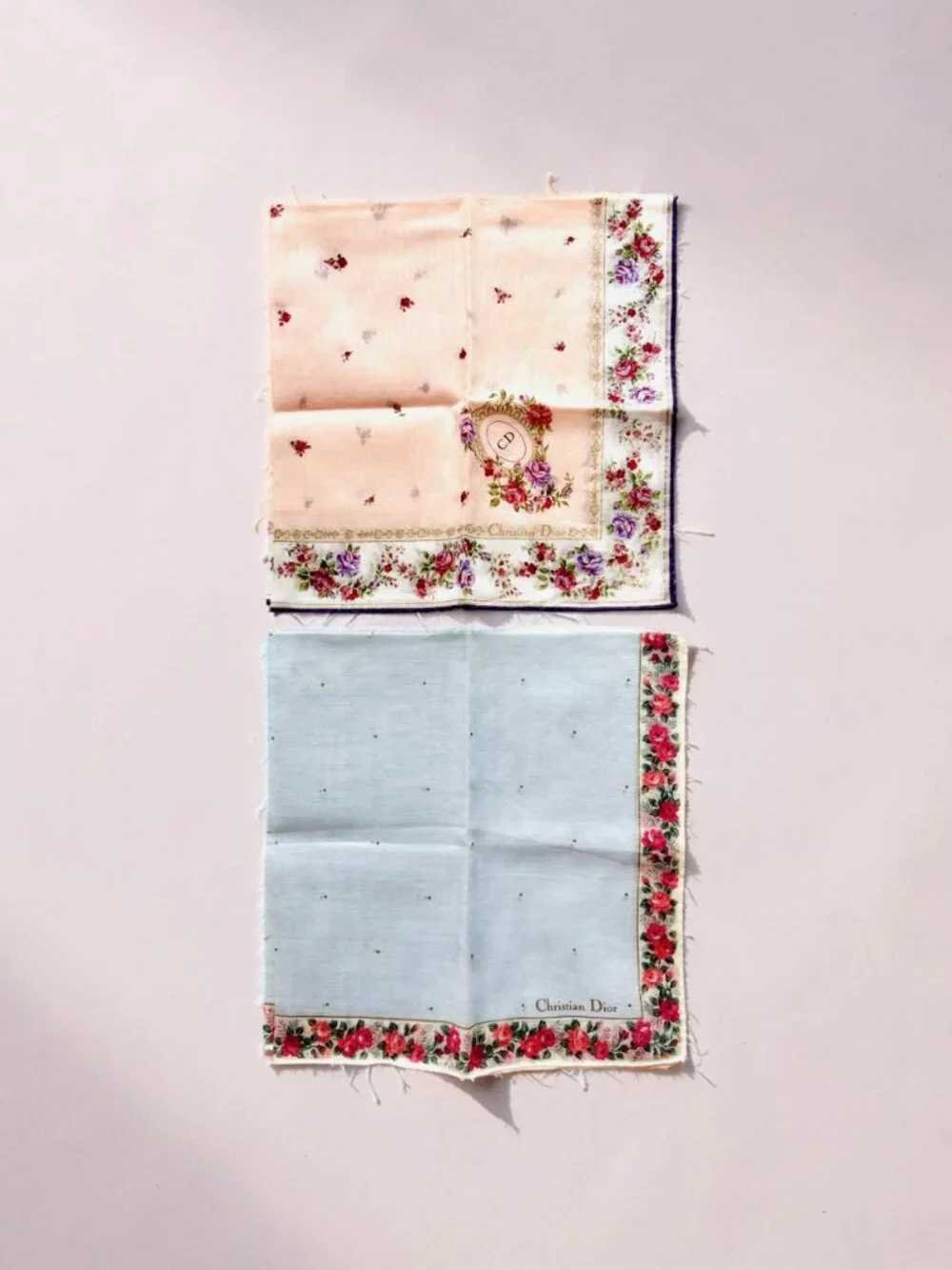 2) New-Beautiful Christian Dior Mini Scarf/Neck-kerchief Cott 19